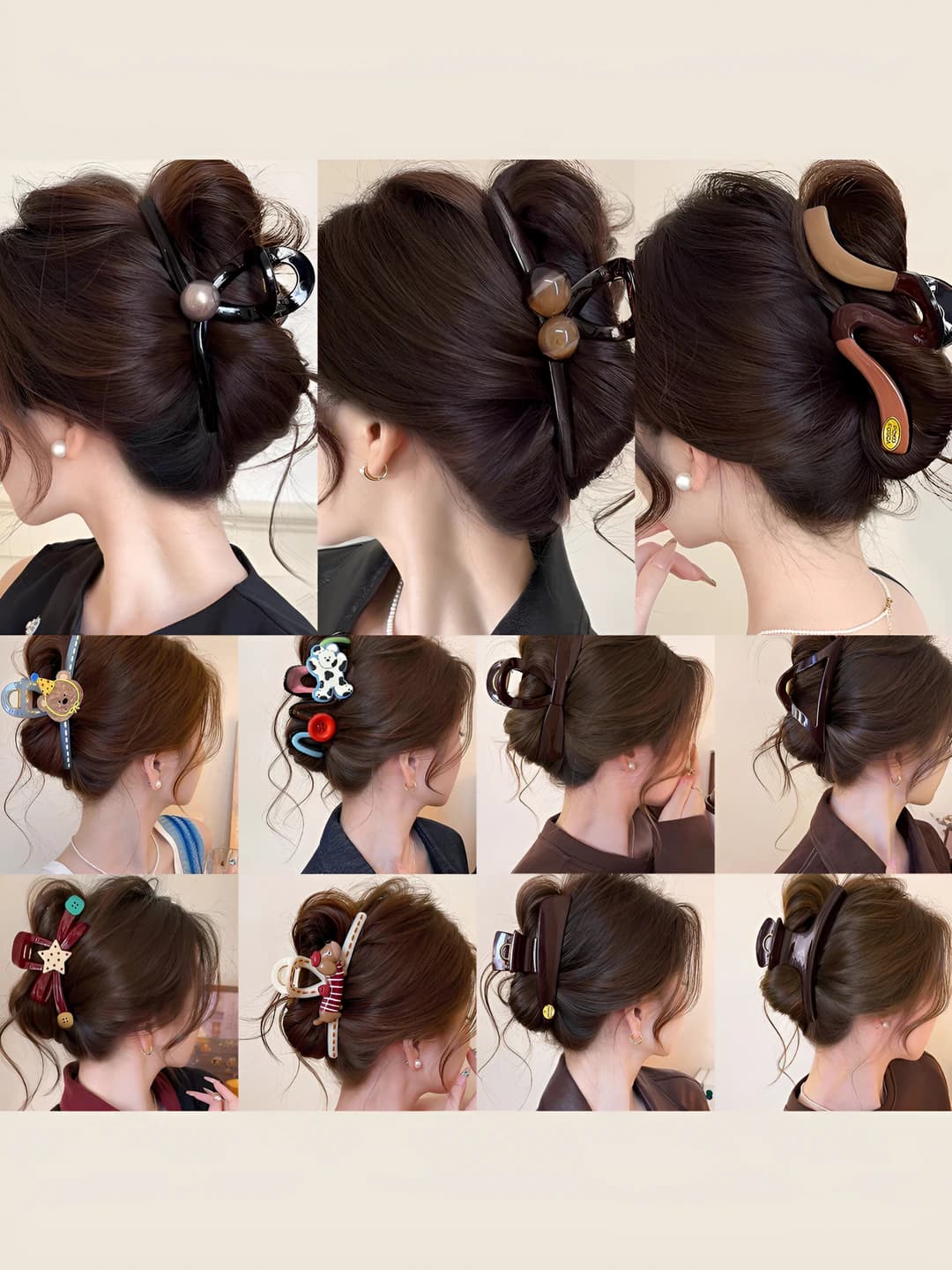 Women's large acrylic claw hair clip, geometric design element, 2026