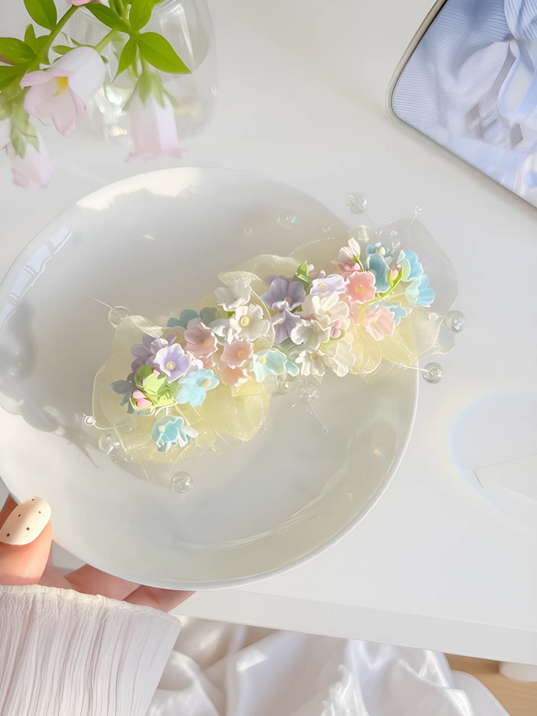 Tulle gullar prujinali qisqich