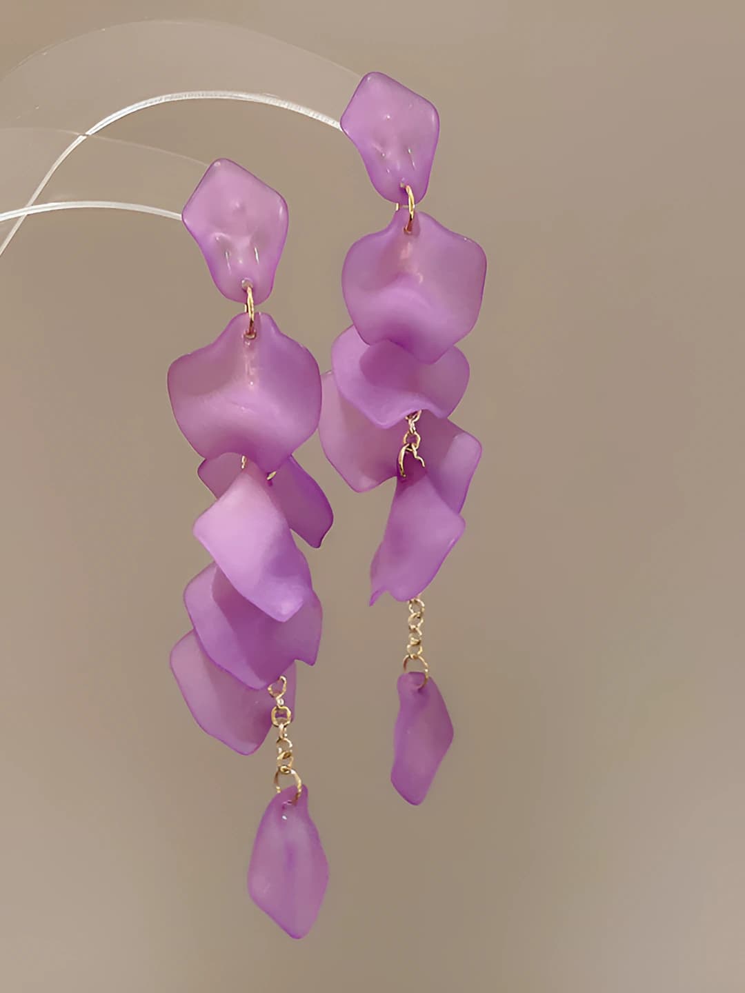 163# Silver - Purple petal tassel
