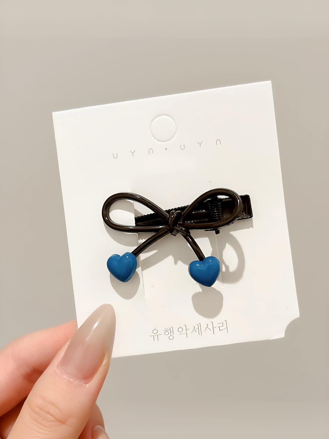 1# Single [Blue heart] bow hair clip