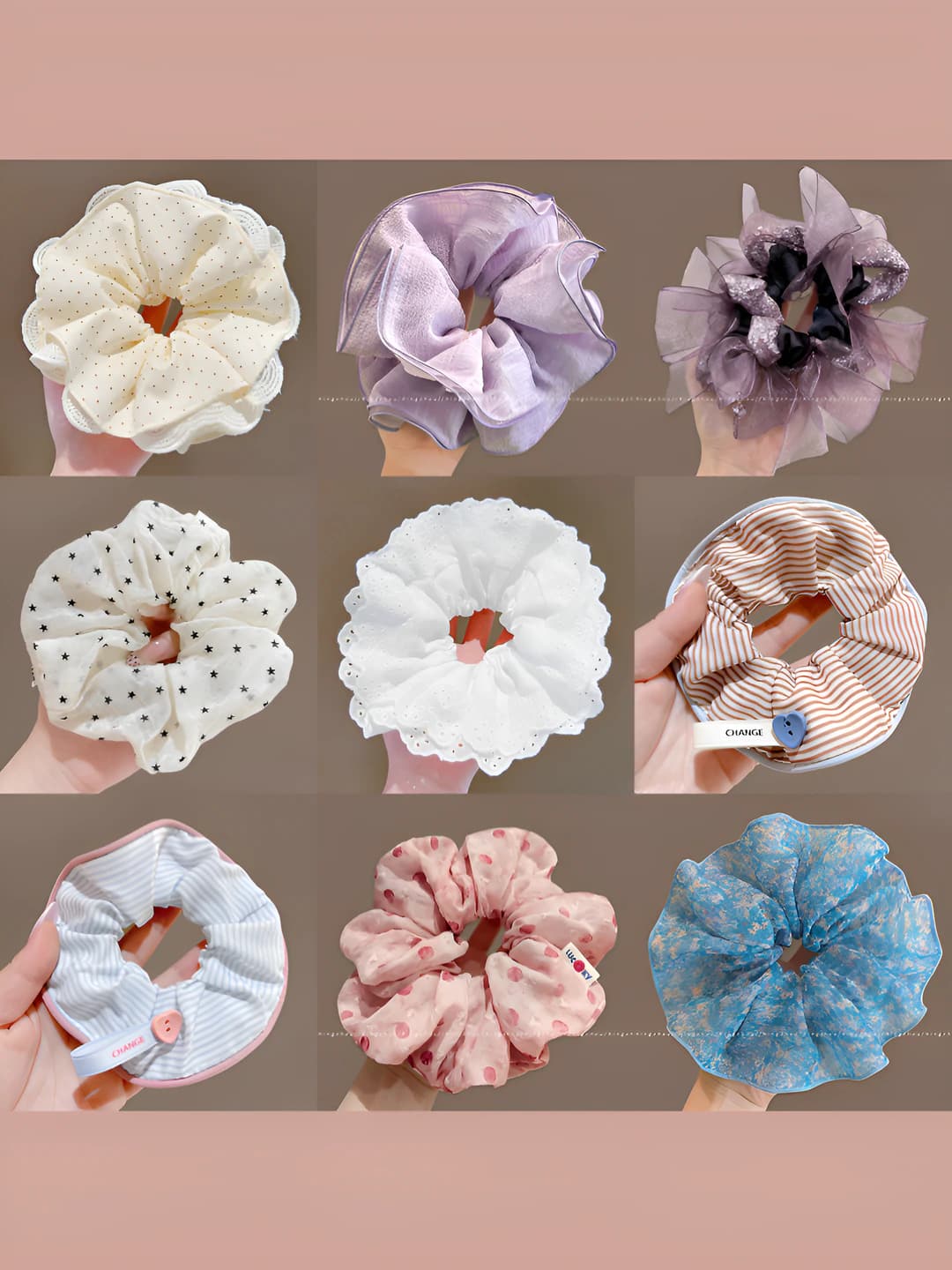 Women's fabric hair tie in retro style, large size, Korean style