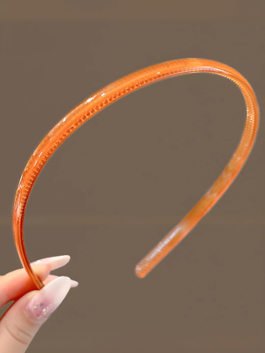 4# Toothed headband Coffee ~0.9 cm