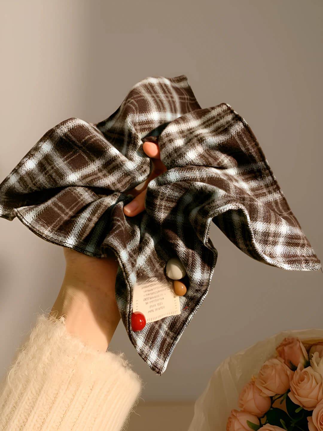 Black-blue plaid 22 cm