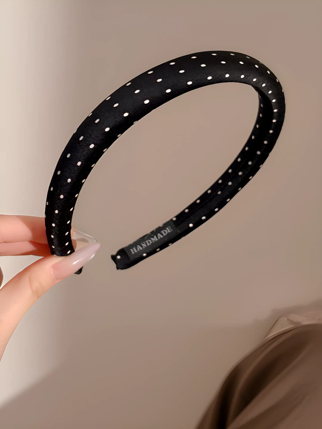 2# Black, polka dot, 1.5 cm