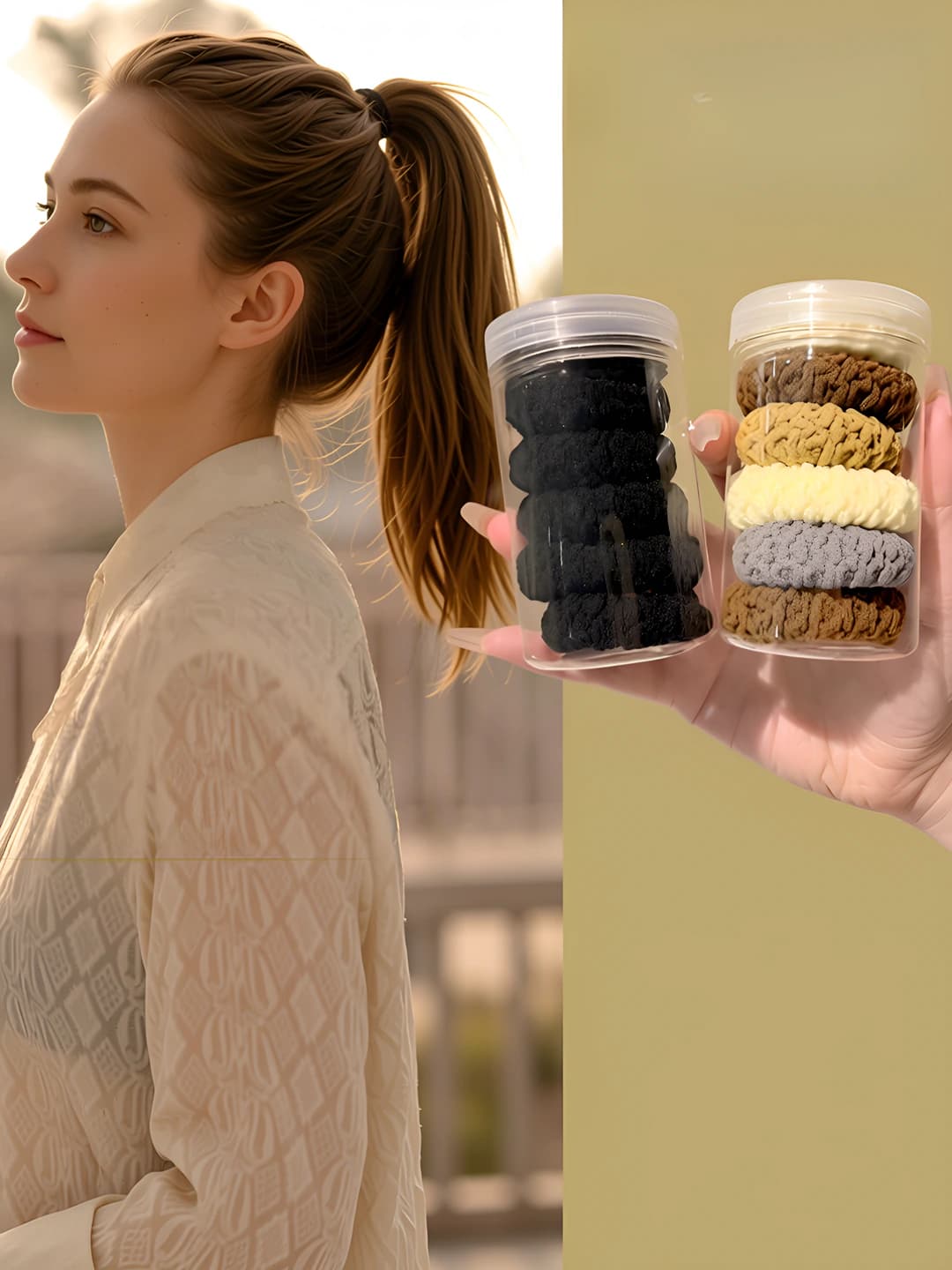 Women's thickened stretch hair ties, 2026, high elasticity, handmade, mixed material