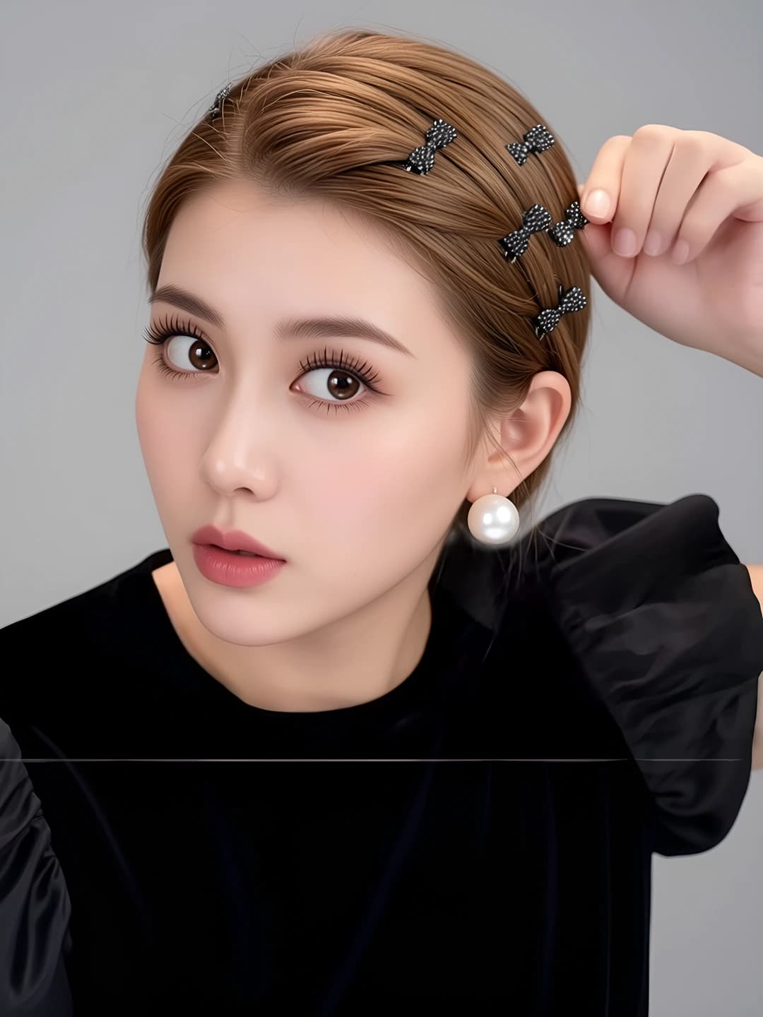 Women's hair clips and combs: 2026 new style, side clips, bow design element, handmade, mixed material, fresh and sweet style