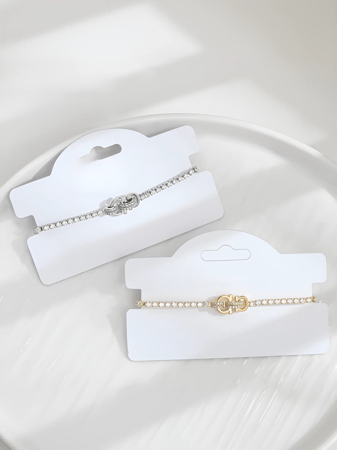 Women's bracelet with full cubic zirconia, geometric shape, electroplated finish, ins style