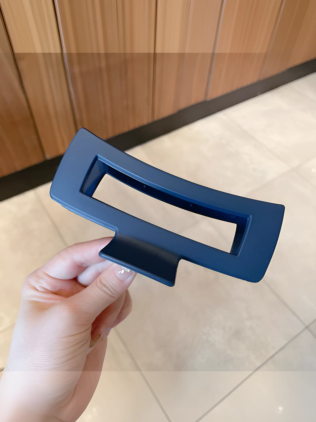 14# Matte navy square clip 12.5cm