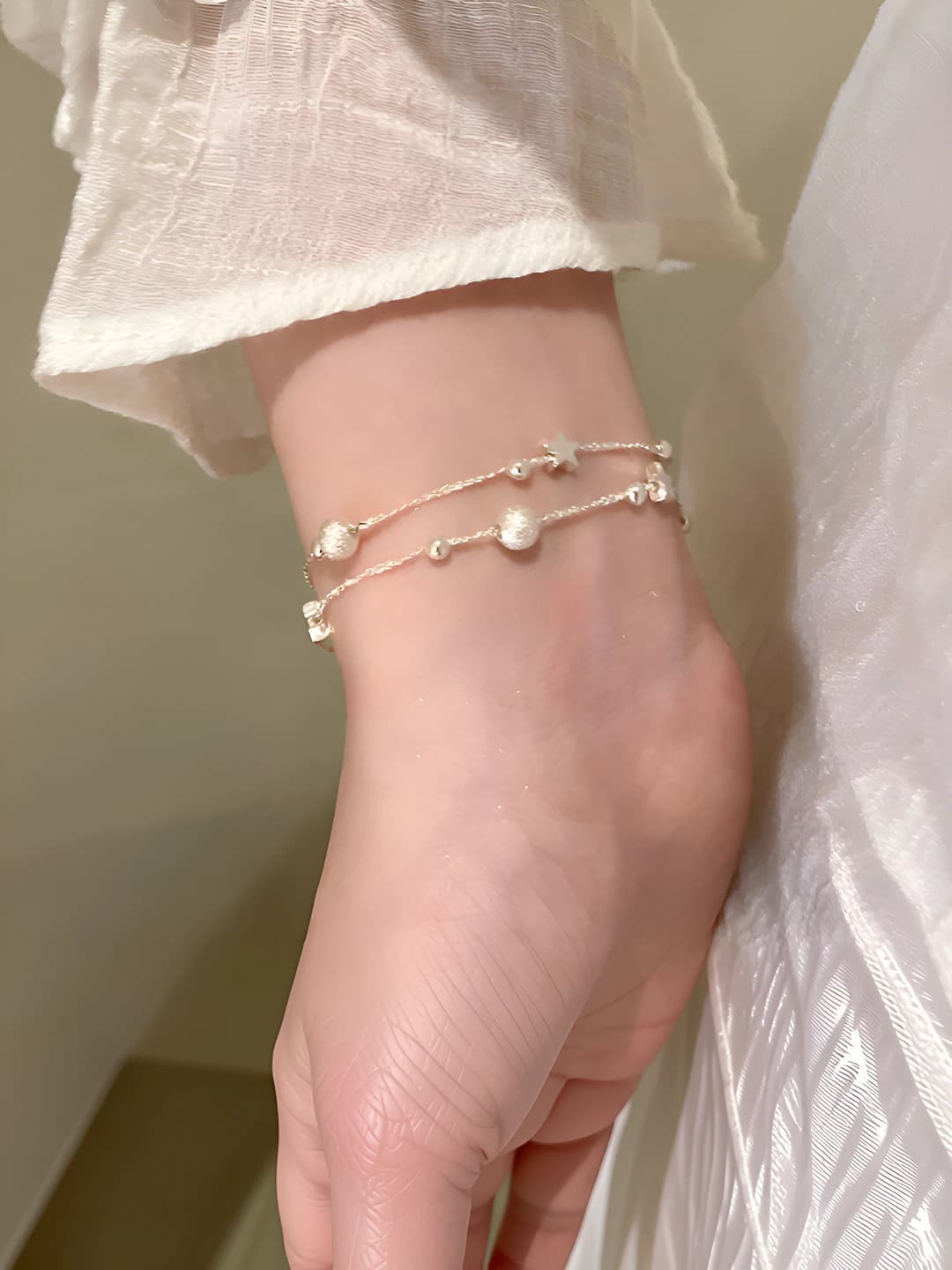 Star matte double layer bracelet