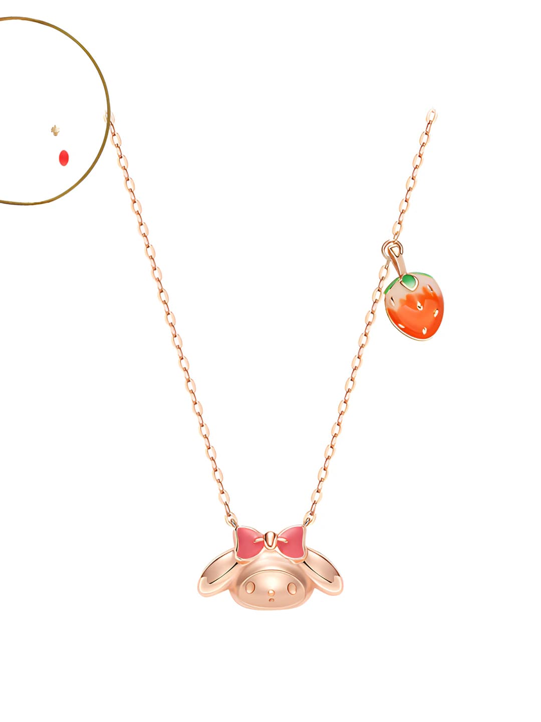 Women's pendant necklace with stone pendant, design element — fruits, ins style