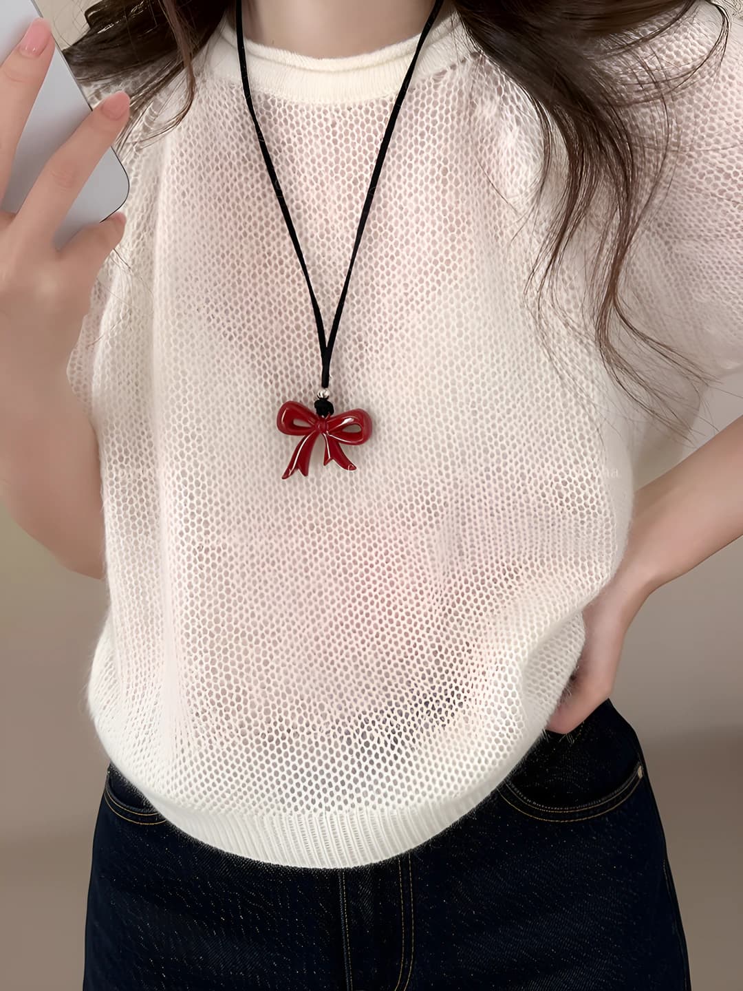 Ribbon Bow Necklace