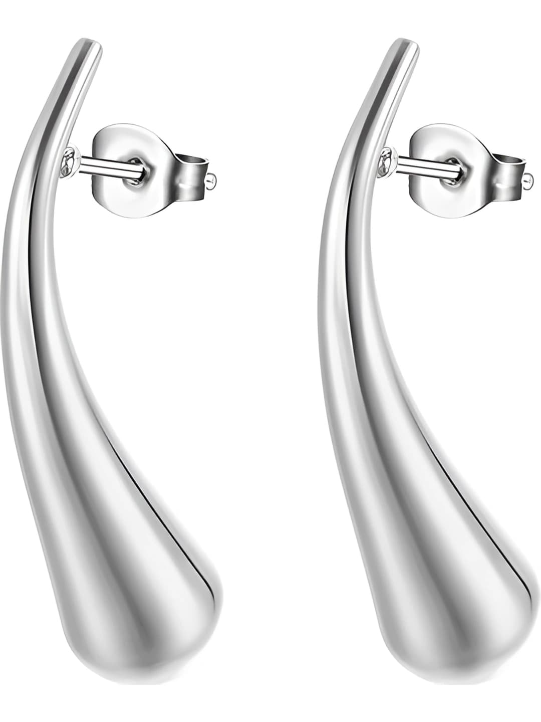 Drop earrings, steel