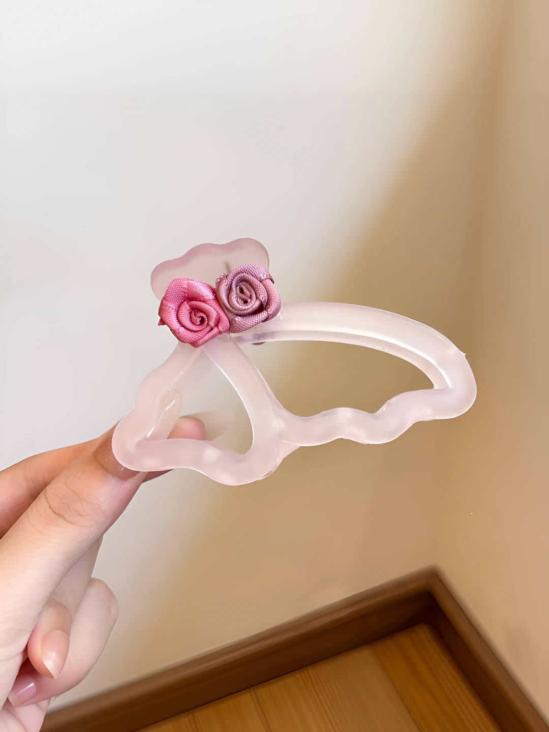 1# Rose smoke pink clip 8cm