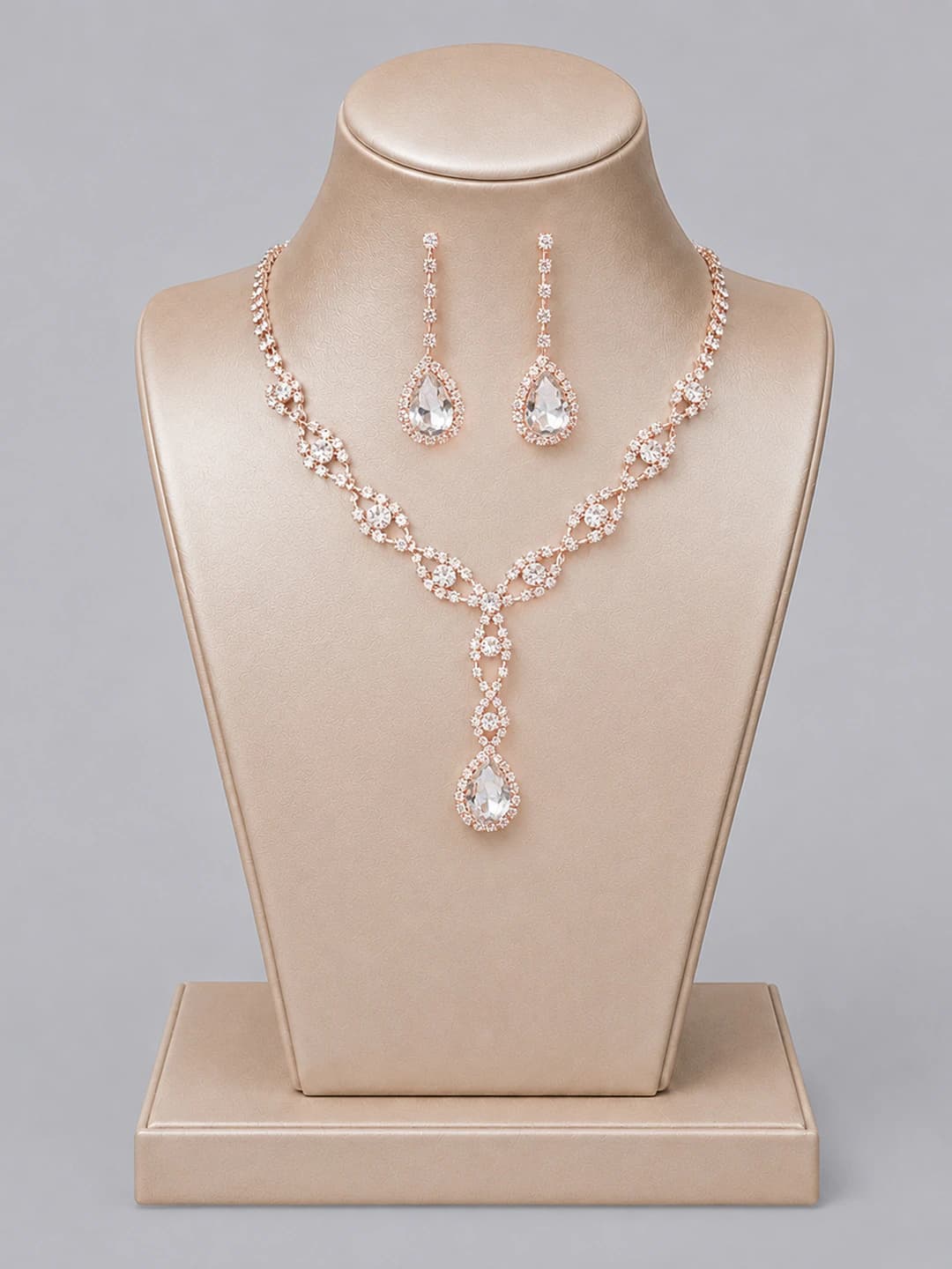 Rose gold luxury party necklace set