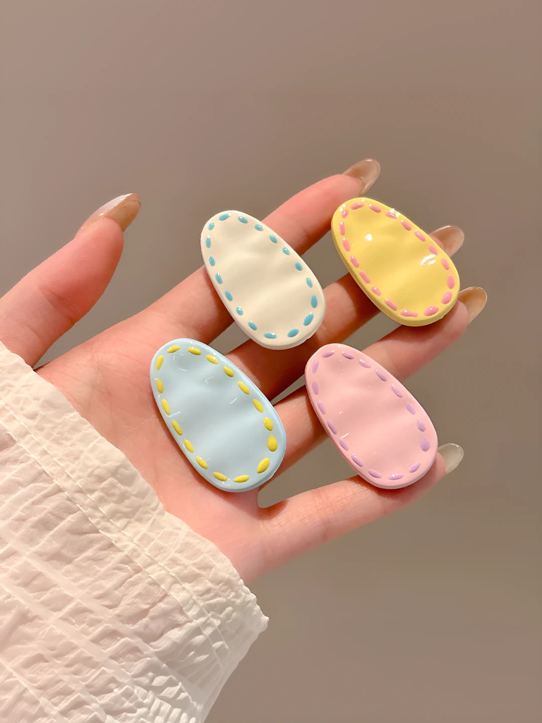 Oval, dashed line, 4 pcs