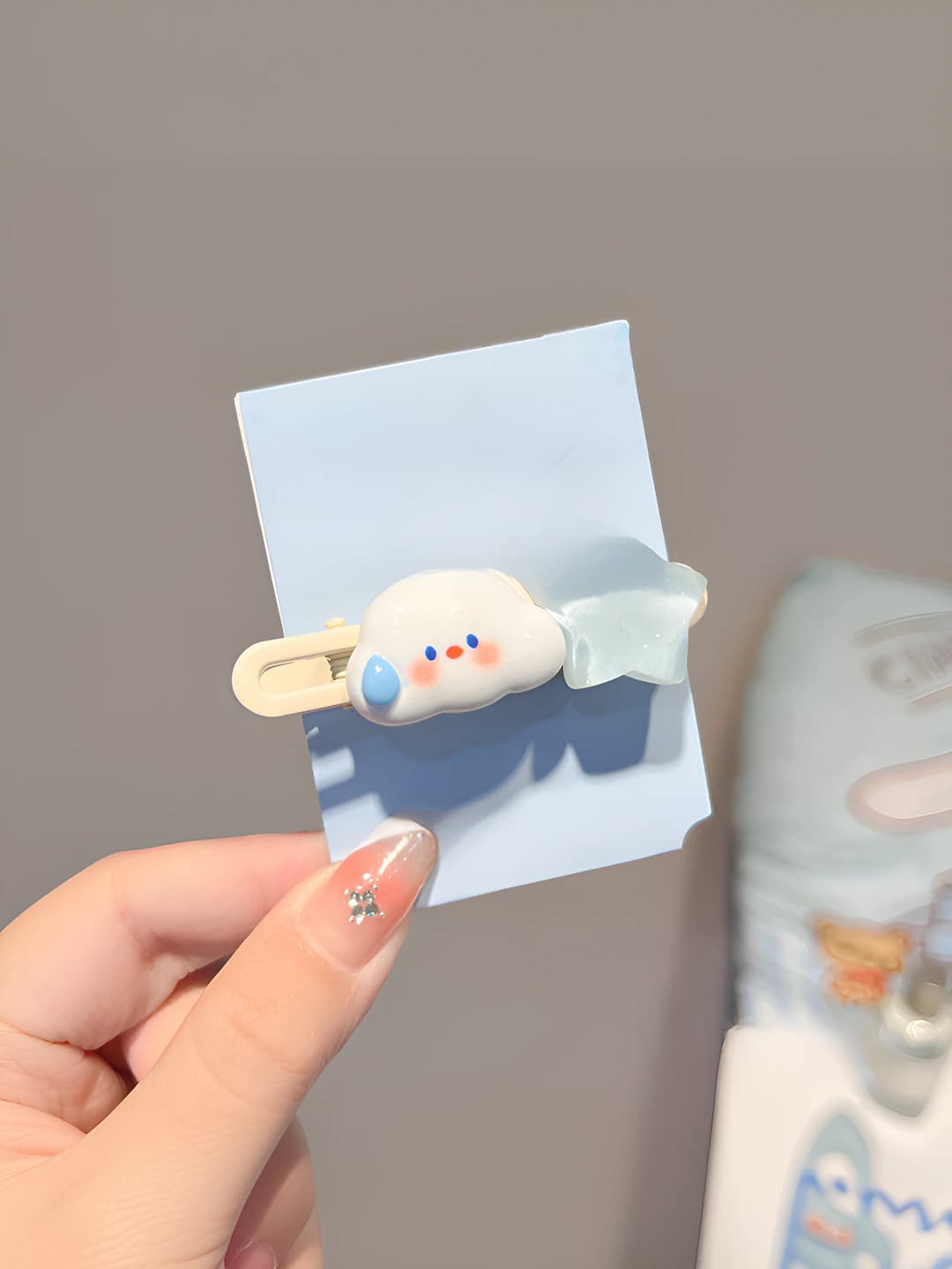 13# Blue heart dog clip 6cm