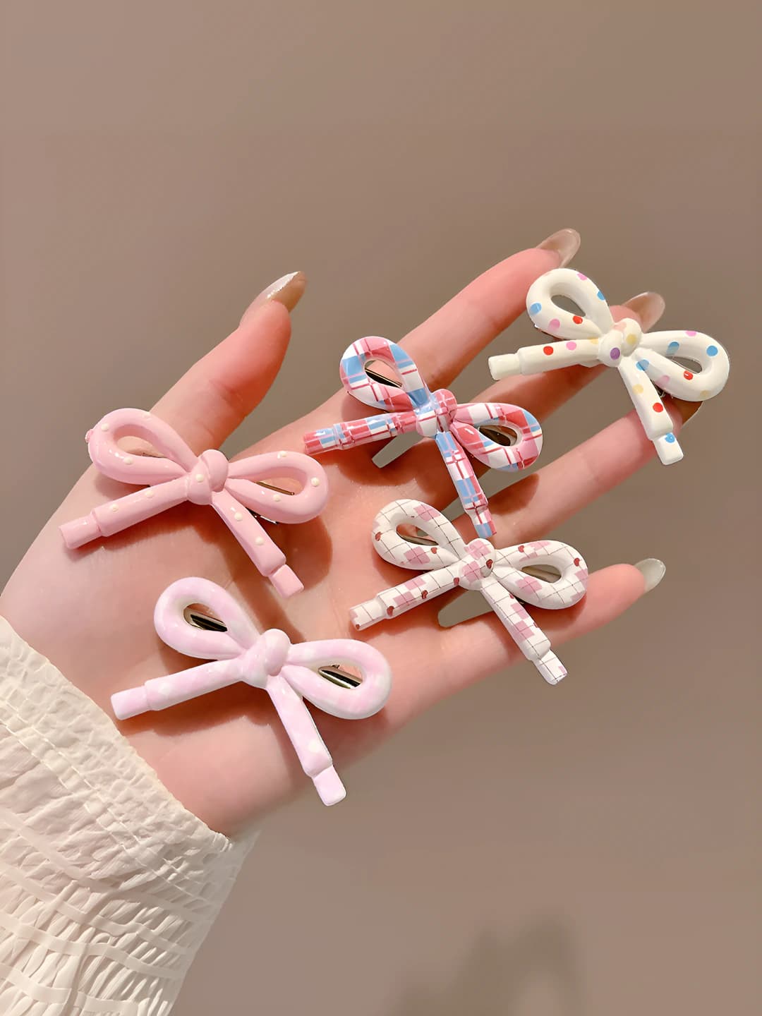 23# Pink bow, 5 pcs