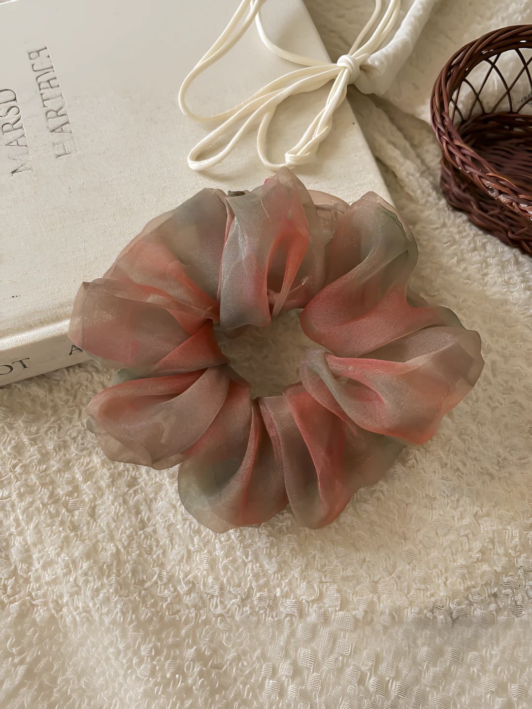Seven colour cloud colour mesh hair tie-15 cm