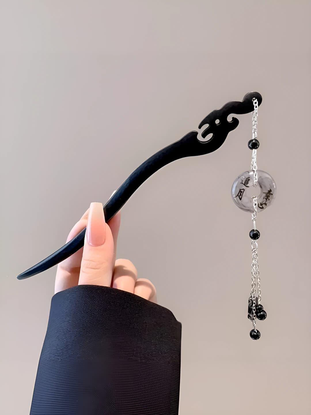 42# Suxin zuiyue calligraphy safety ring hairpin
