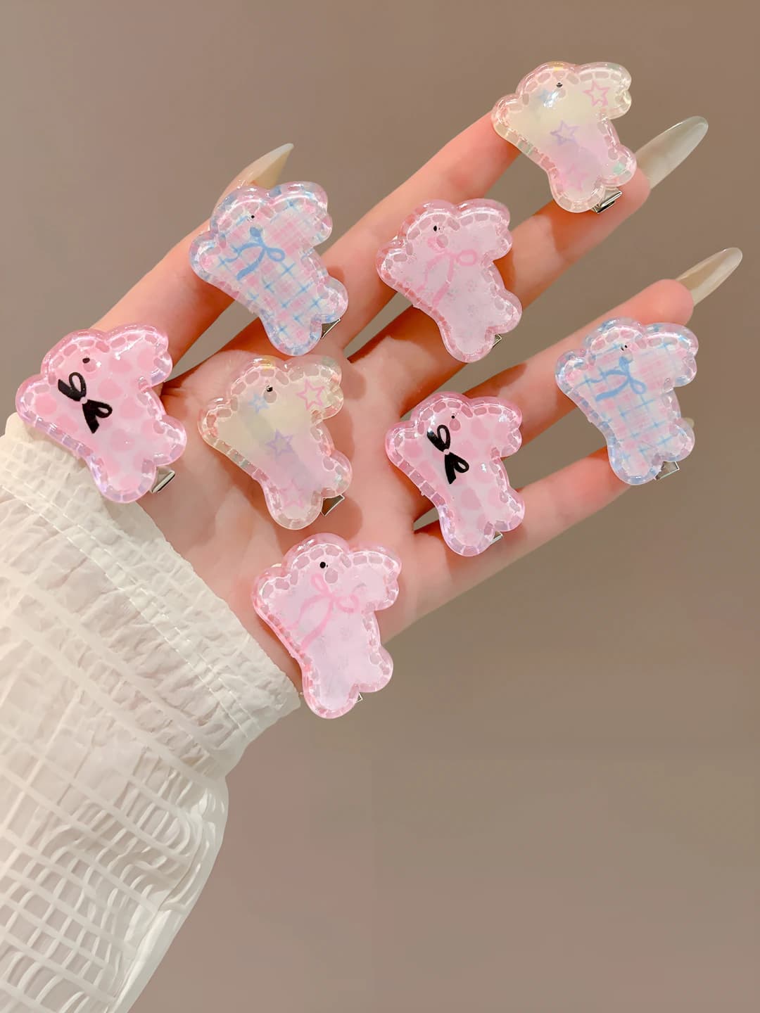 15# Pink bunny, 8 pcs