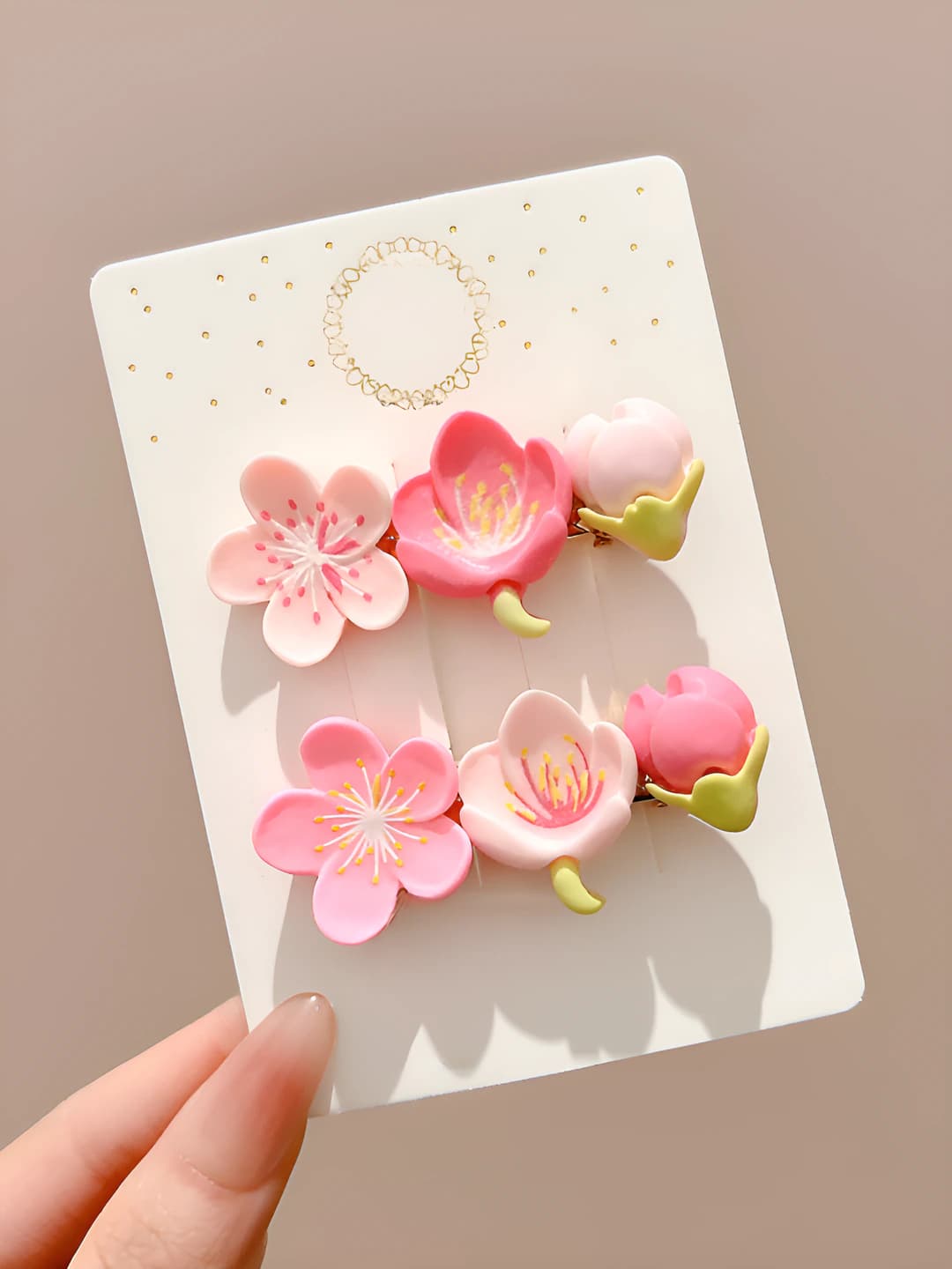 4# Pink tricolor 2 pcs 5cm