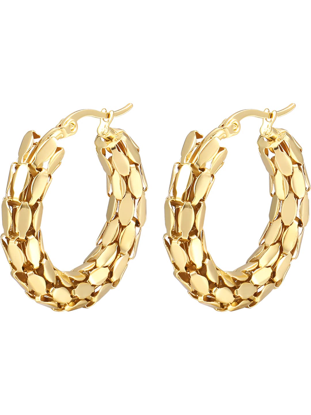 Snake scale earrings gold
