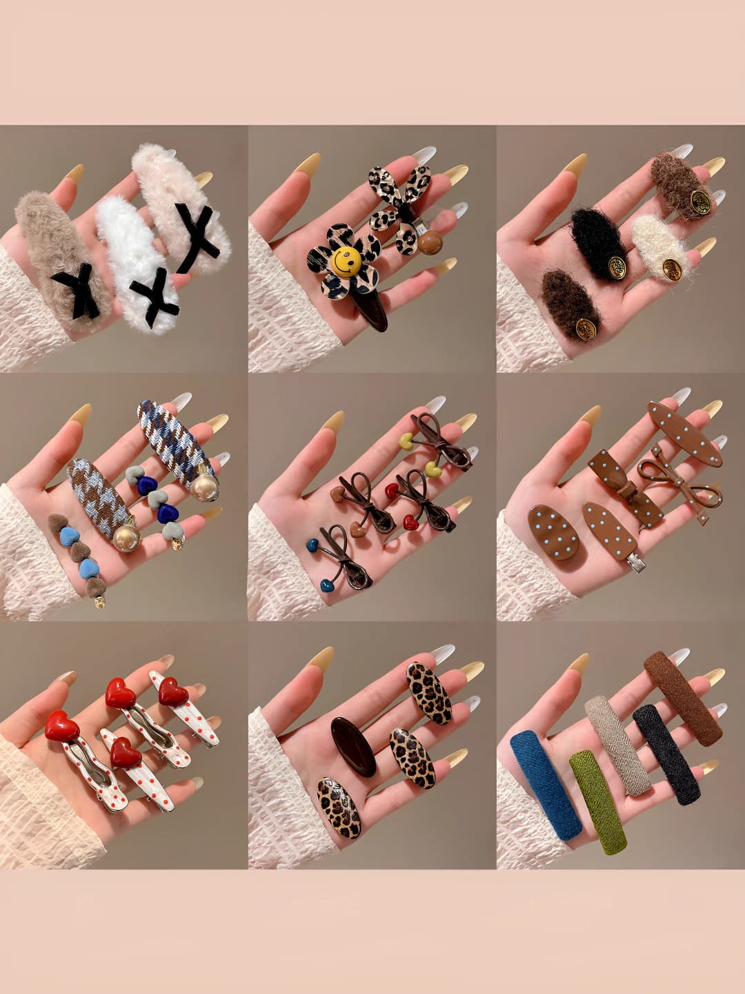 Women's hair clips and combs: plush material, floral design element, handmade, 2026