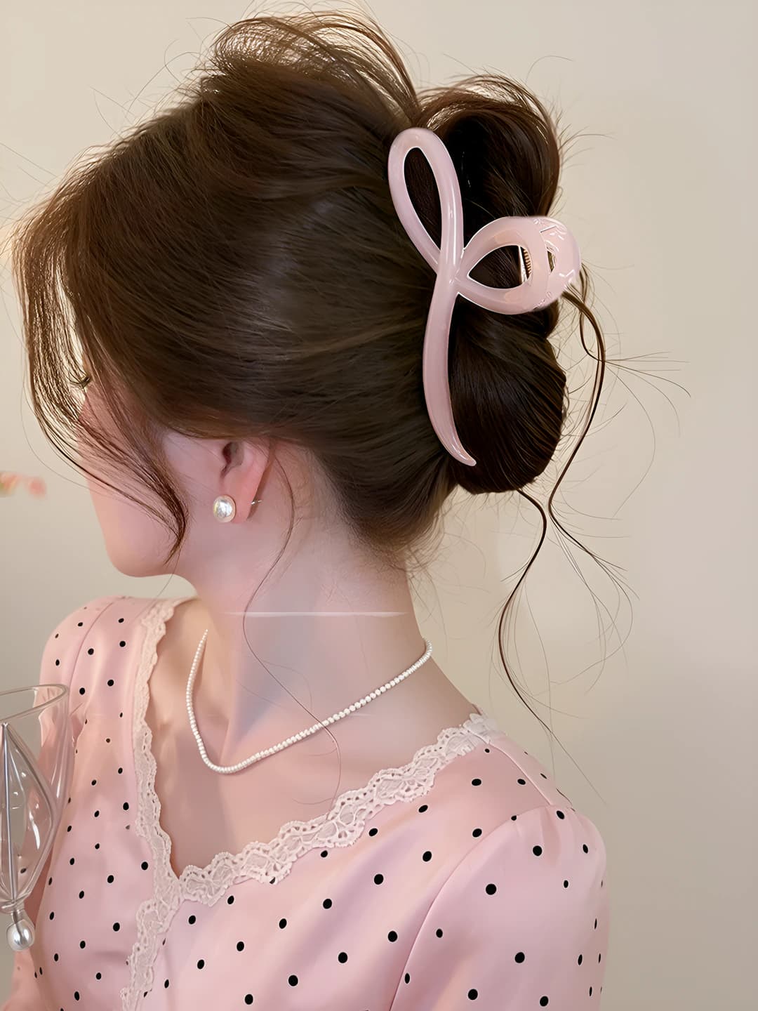 Apricot pink clip, 13 cm
