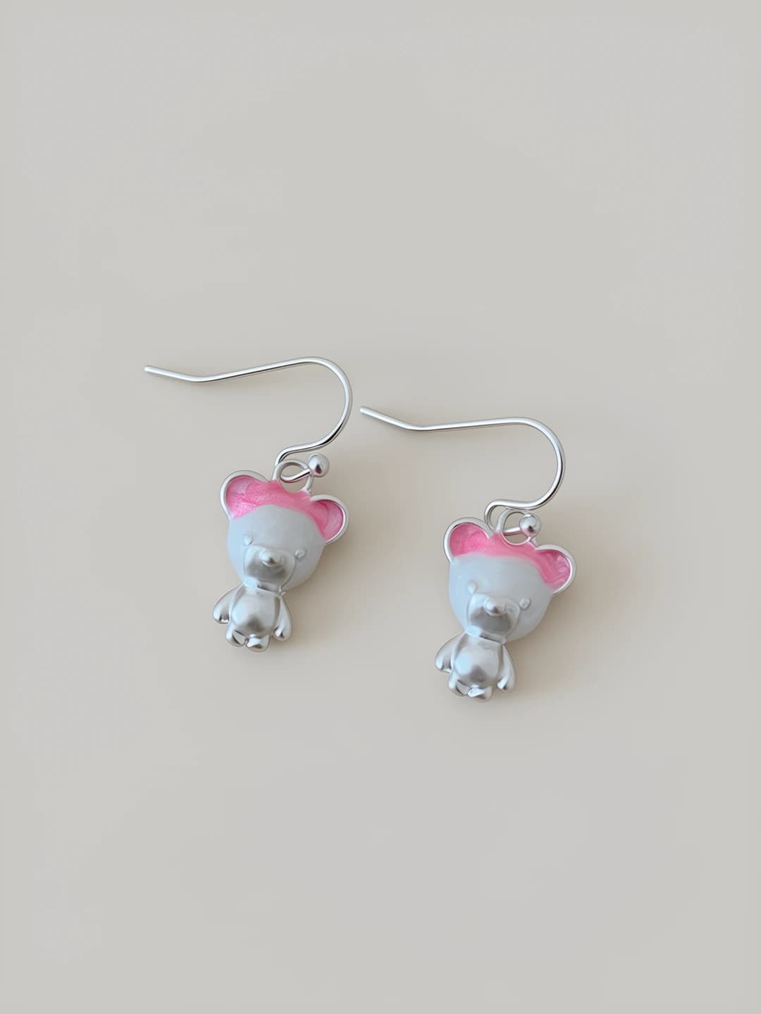 EGW001 Pink bear earrings