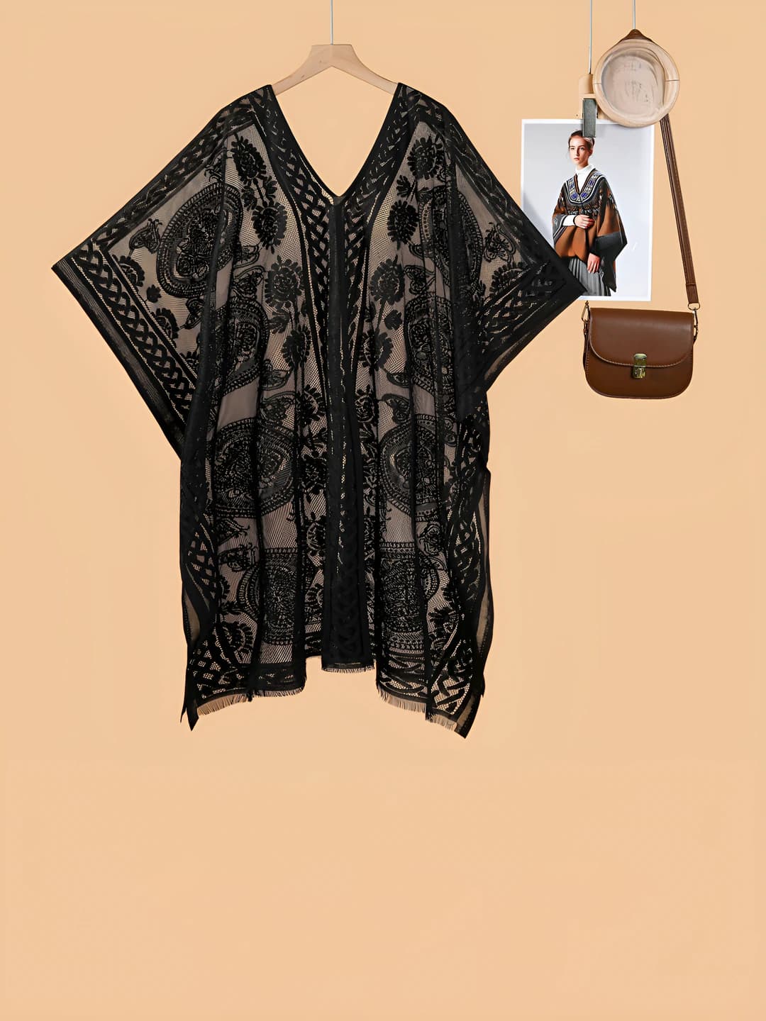 Lace blouse, black, 260 g