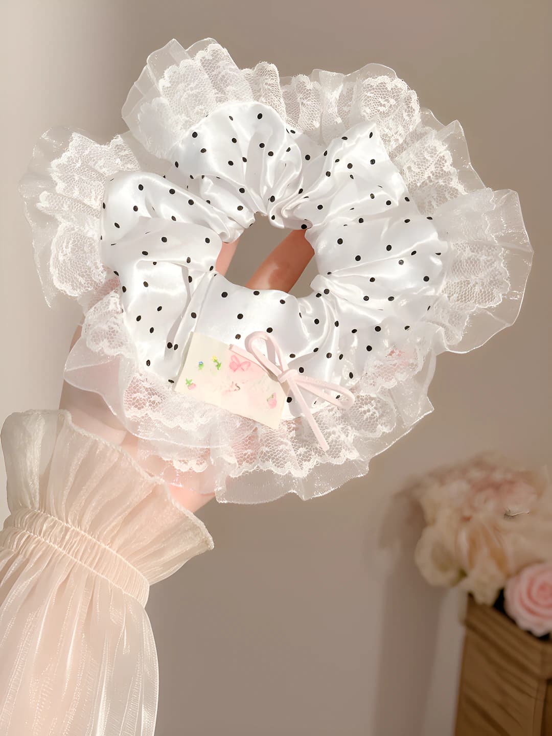 Чёрно-белый в горошек ~20cm