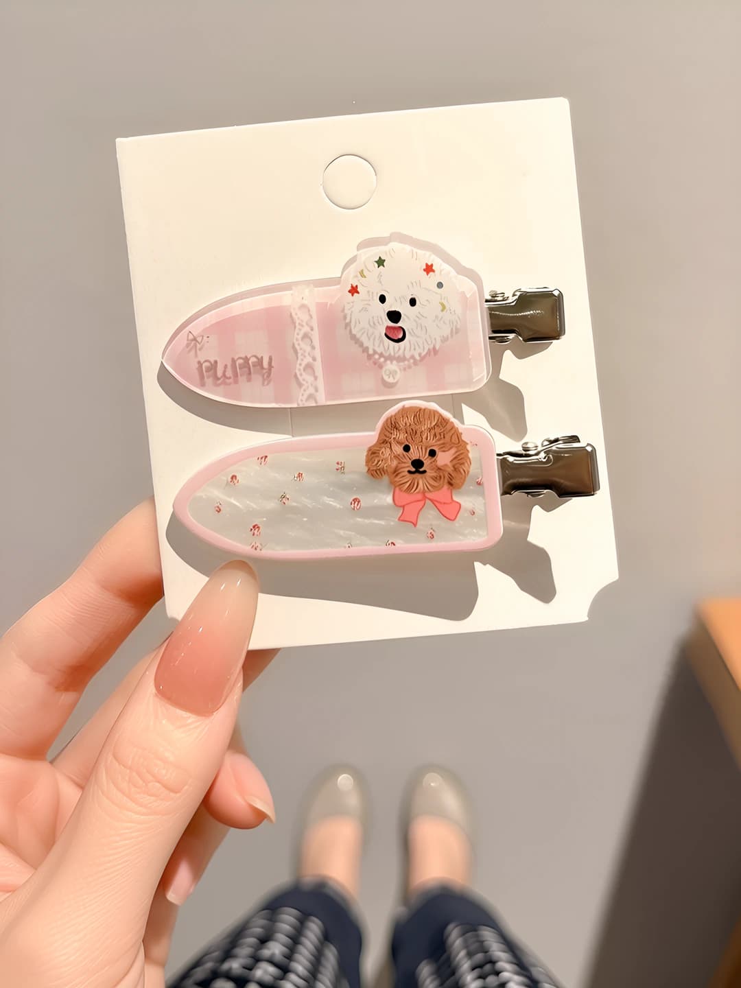Pink dog hair clip 2 pcs