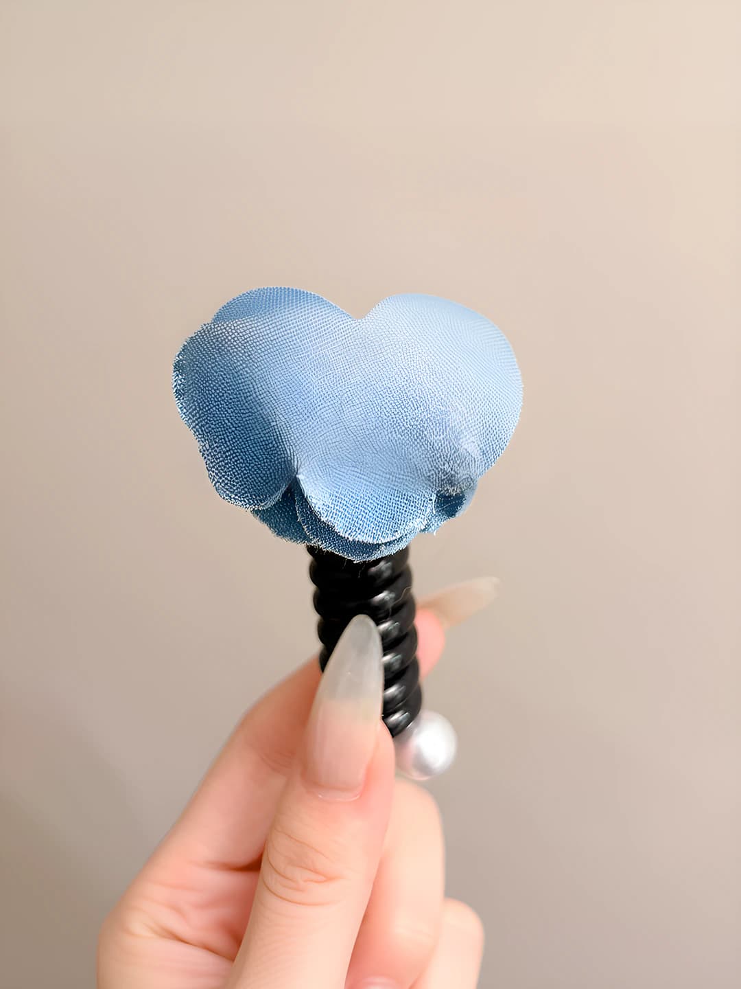Denim light blue hair tie