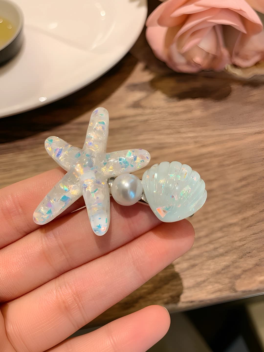 1# White starfish, 5.5 cm, 4 cm