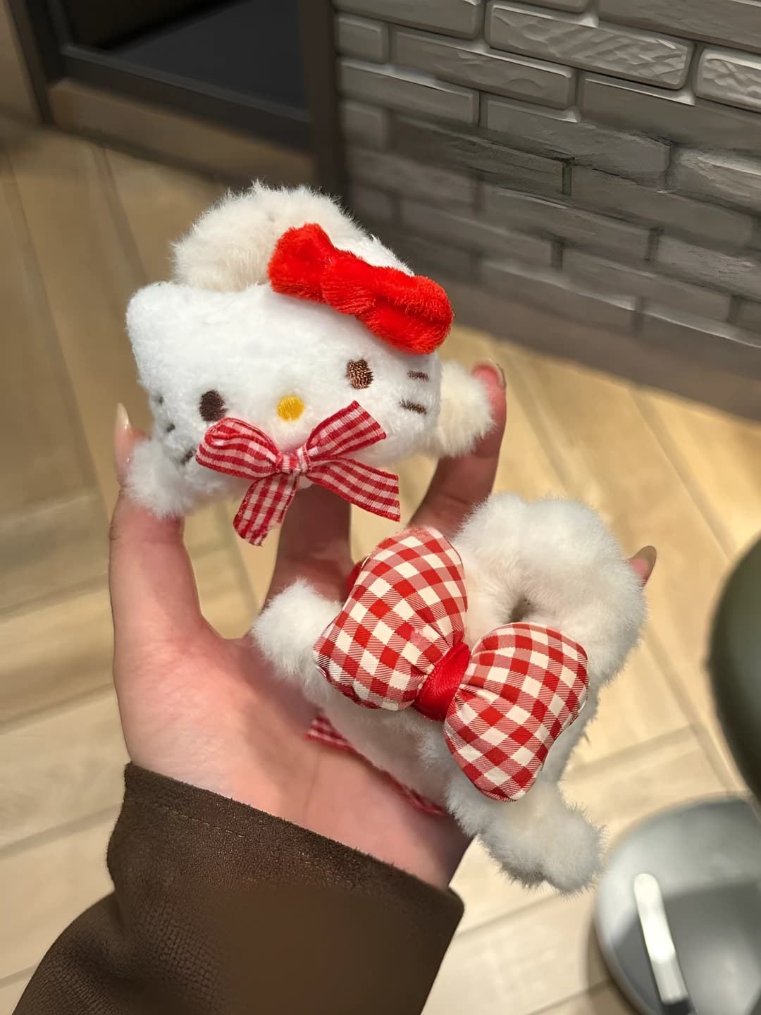 Женские заколки и гребни в виде плюшевого Hello Kitty, ручная работа, элемент дизайна: бант