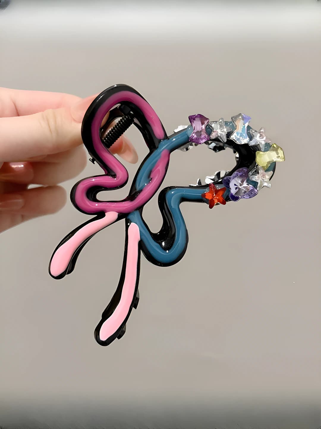 Dopamine double-sided water bow clip, 10 cm