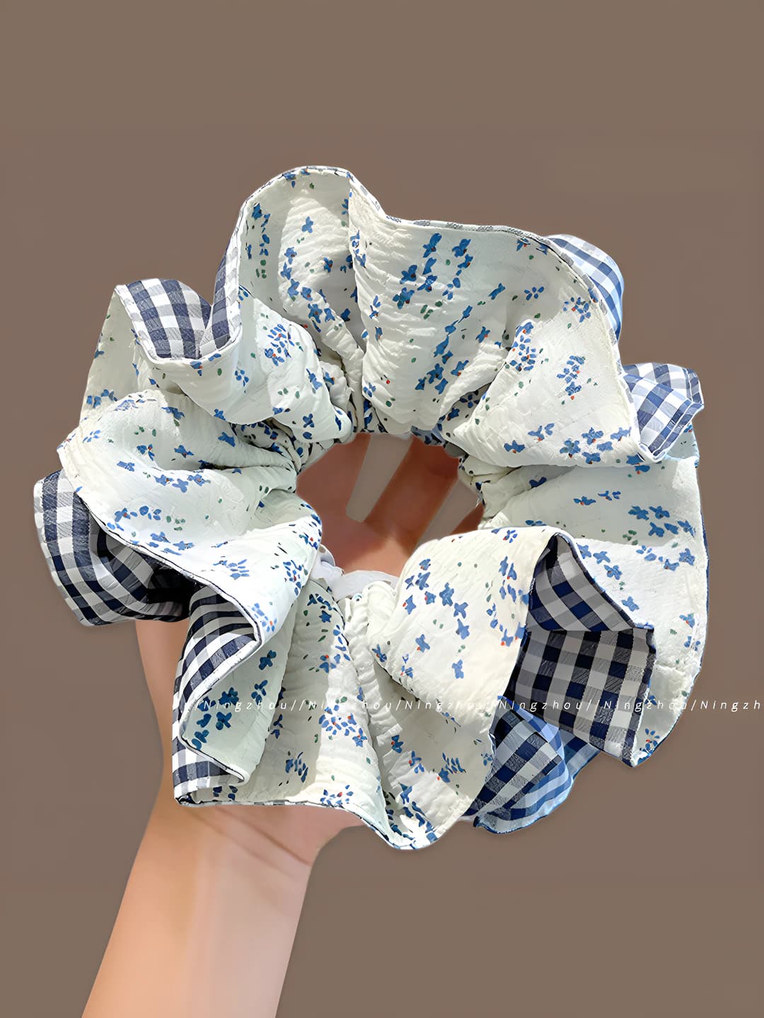 6# Синие мелкие цветы тканевый малый ~12cm