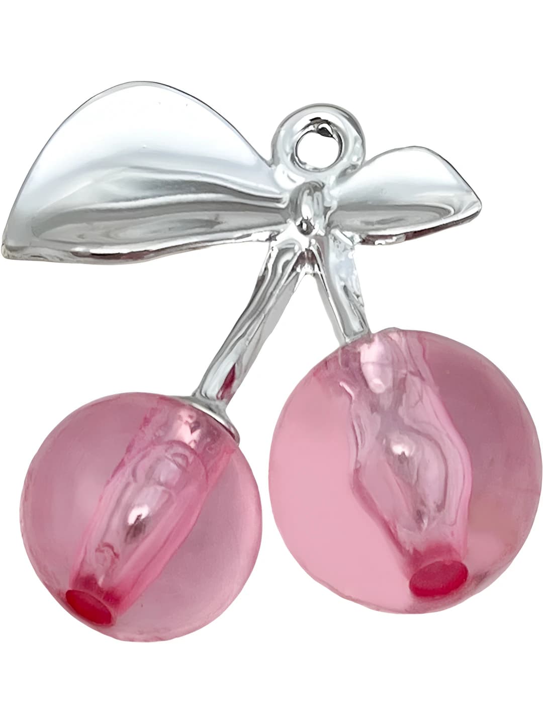 1 dona oq K, shaffof to'q pushti shisha, 30x28mm, 4.1g