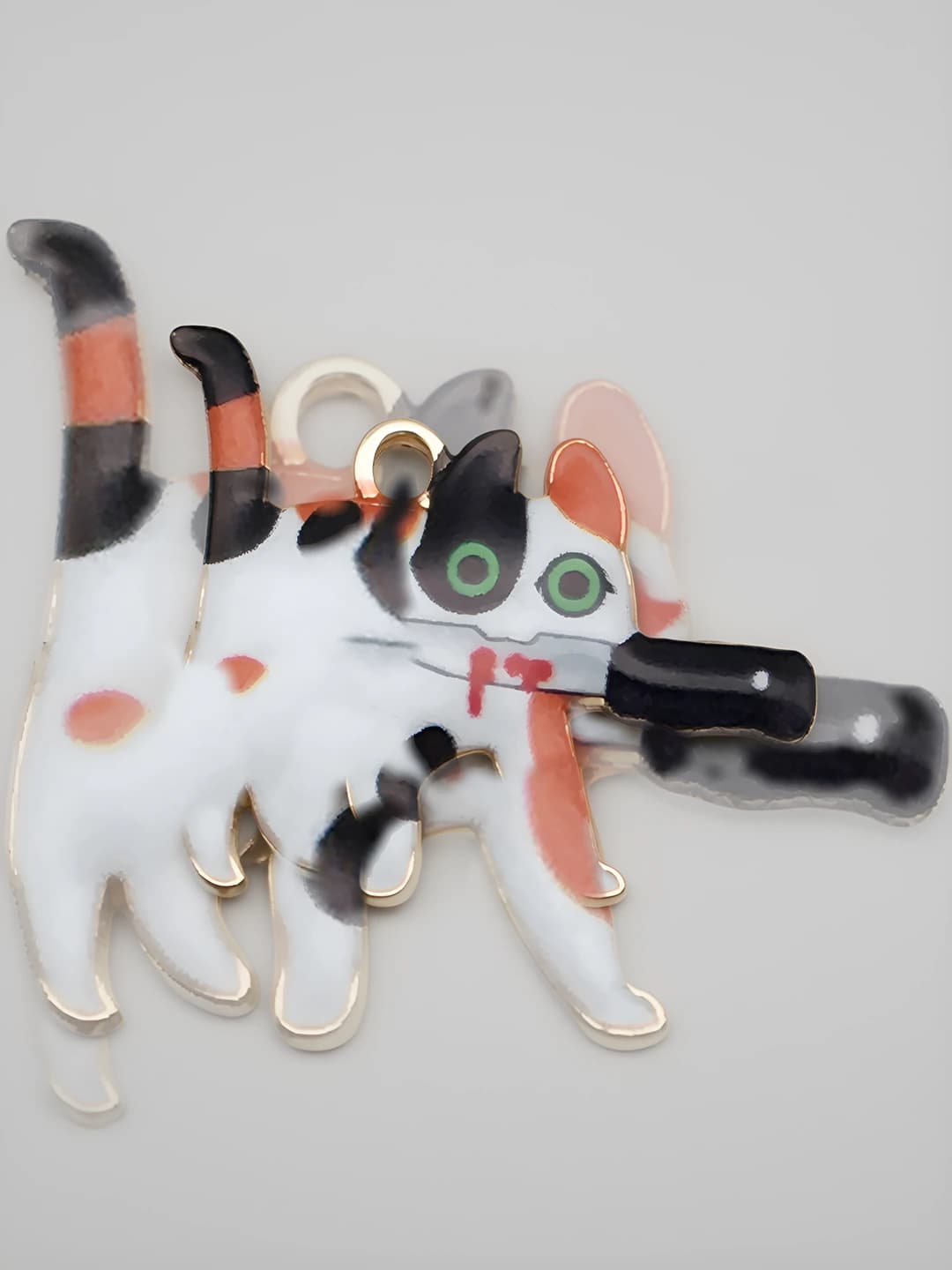 1 pc white black-orange spotted 22x26mm-1.7g
