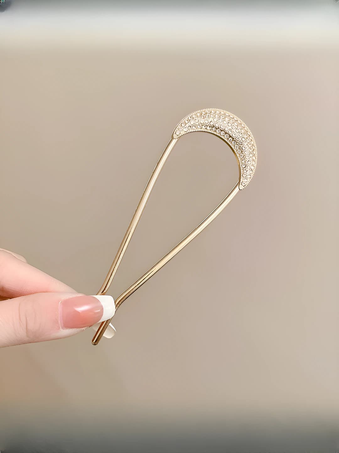 2# Gold zircon U-shape pin