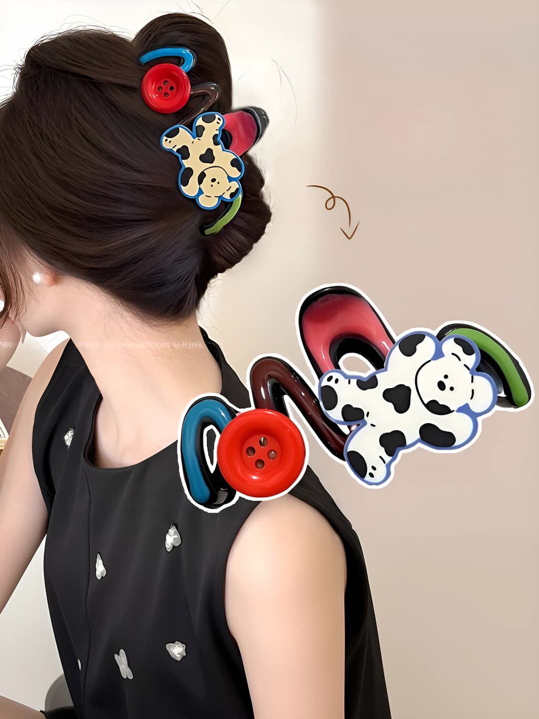 1# Button dog clip # approx 10.5 cm