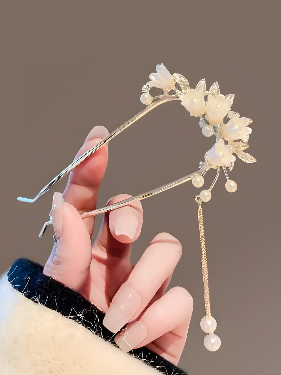 Lily of the valley hairpin