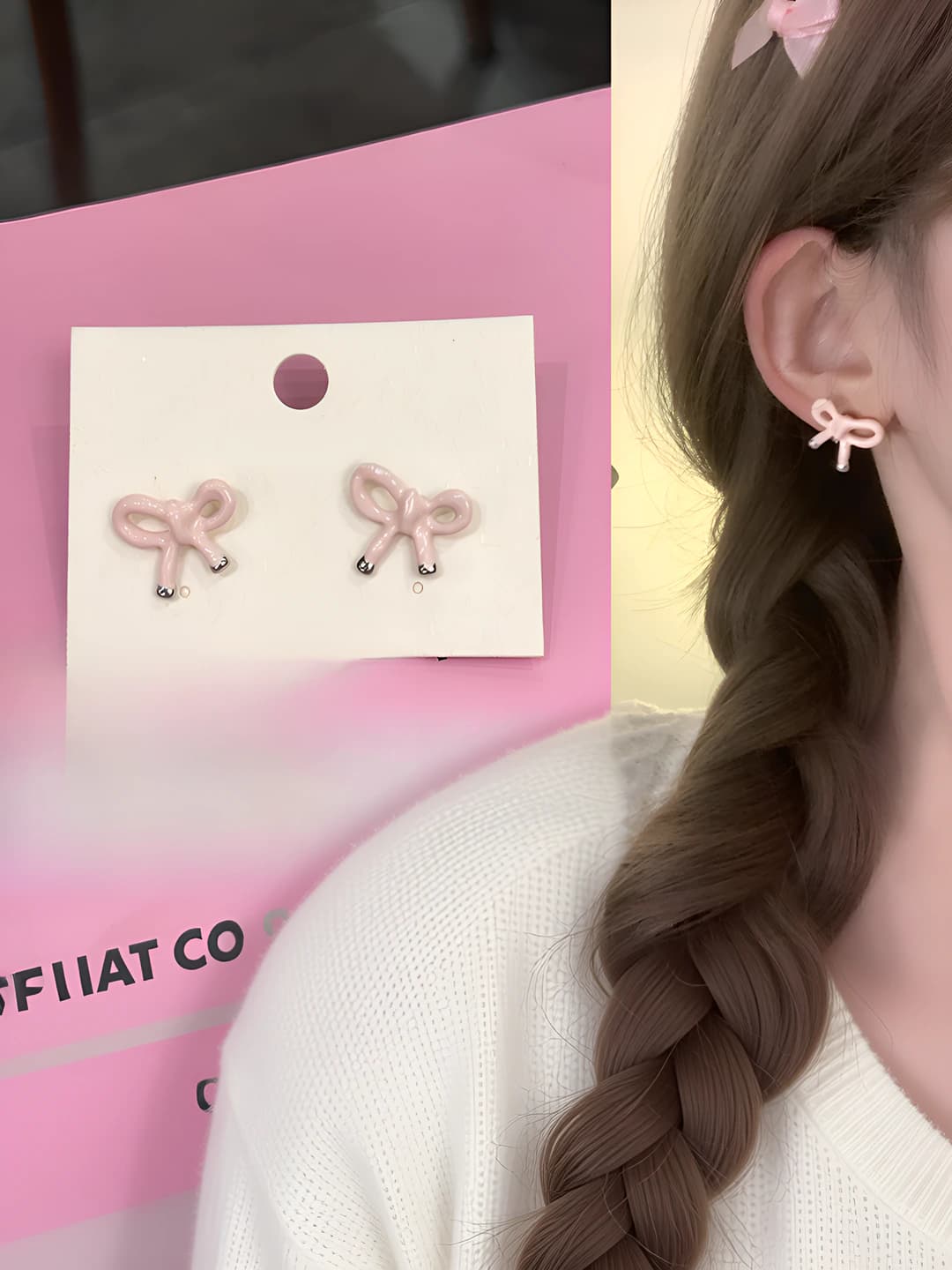 Off-white bow studs