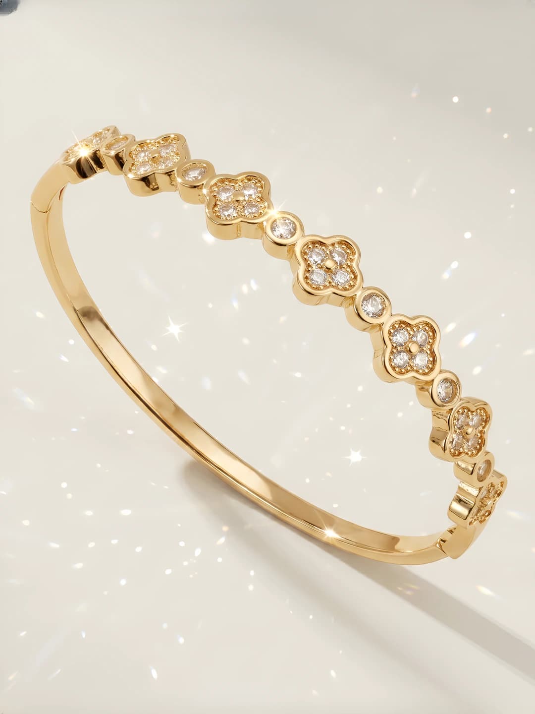 Gold zircon flower bracelet BS-J5577G