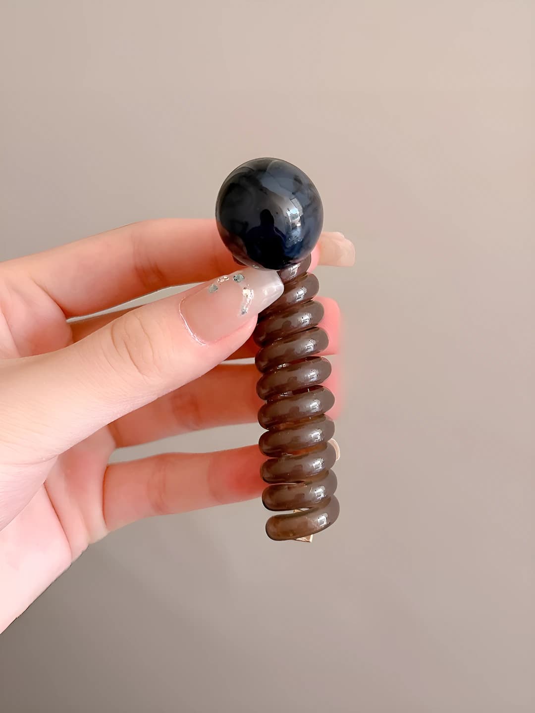 2# Brown coffee wire, black beads
