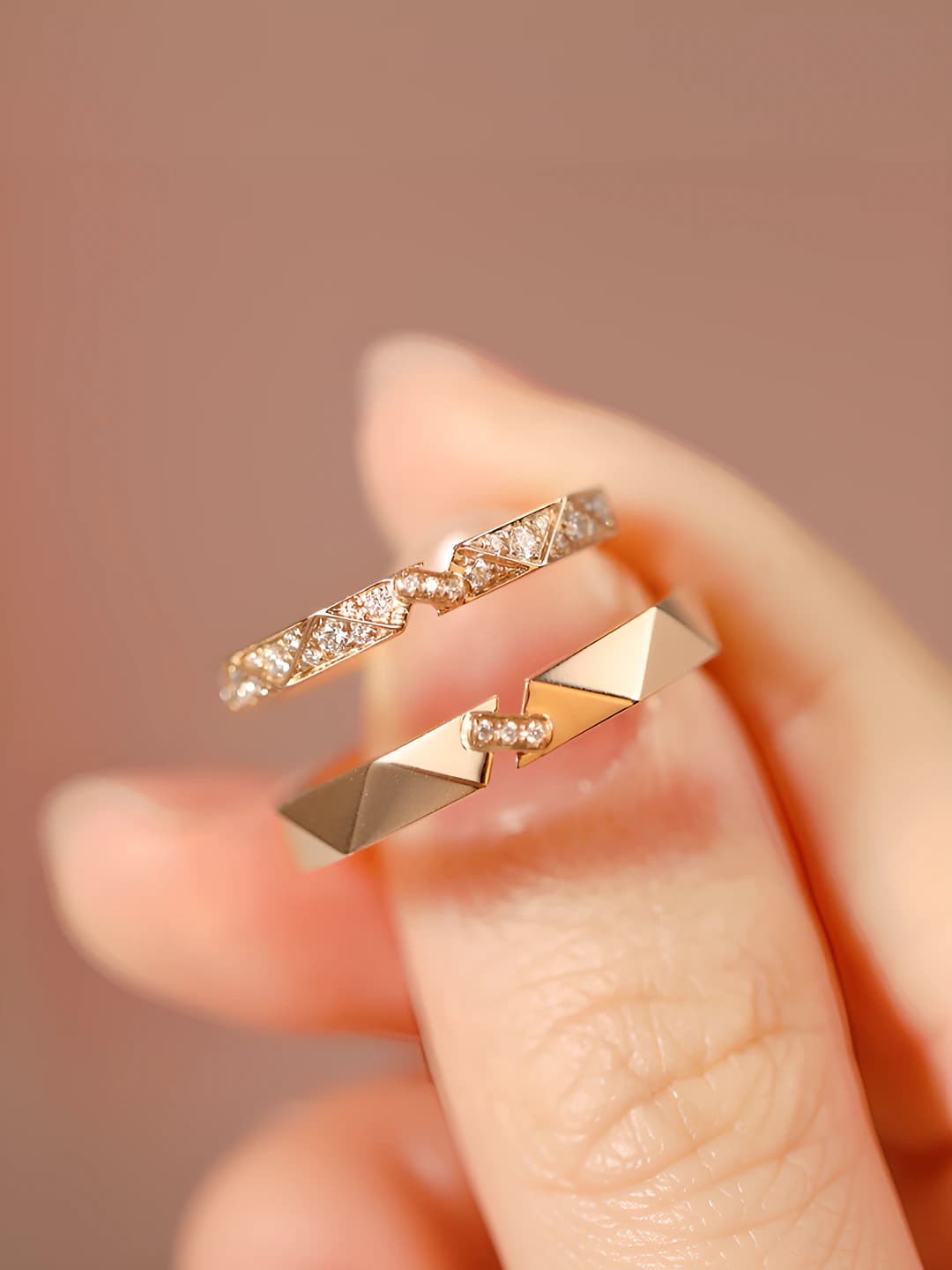 Short paper rose gold women