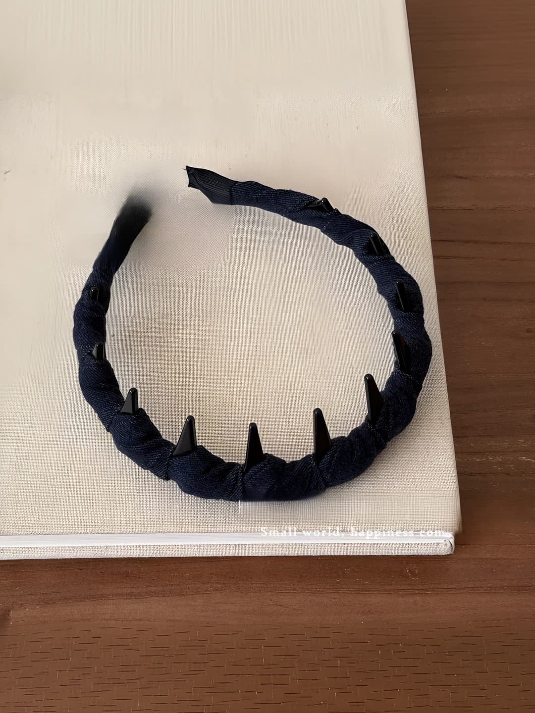 Denim toothed headband [Navy]
