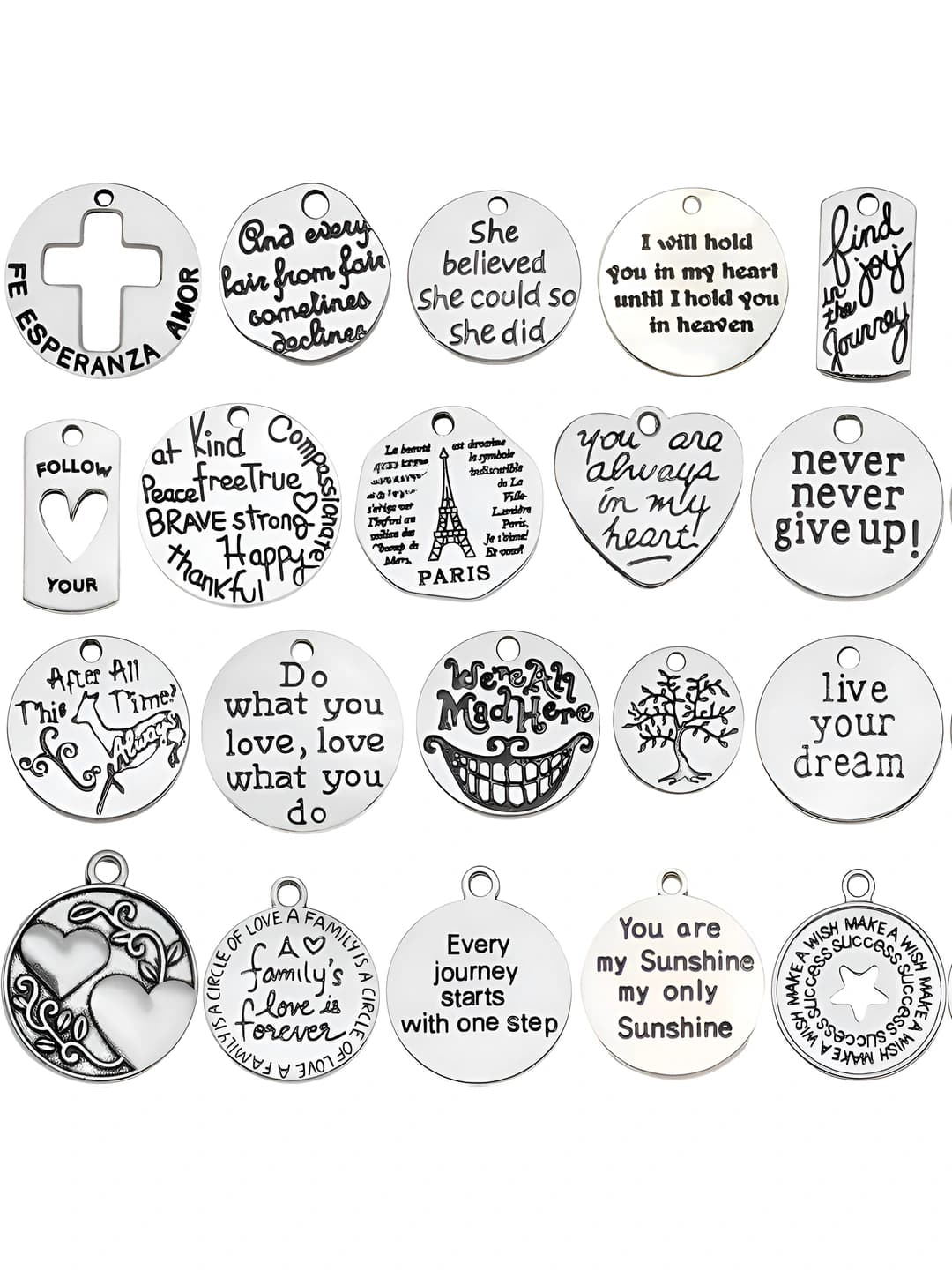 Women's DIY alloy lettering charms set, electroplating, Buzz Lightyear IP, for bracelet, necklace and keychain