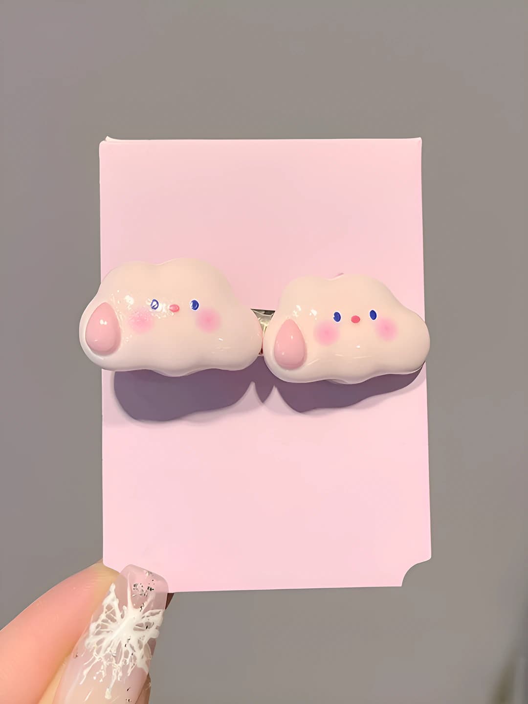 Pink Double Cloud Clip 4.5 cm