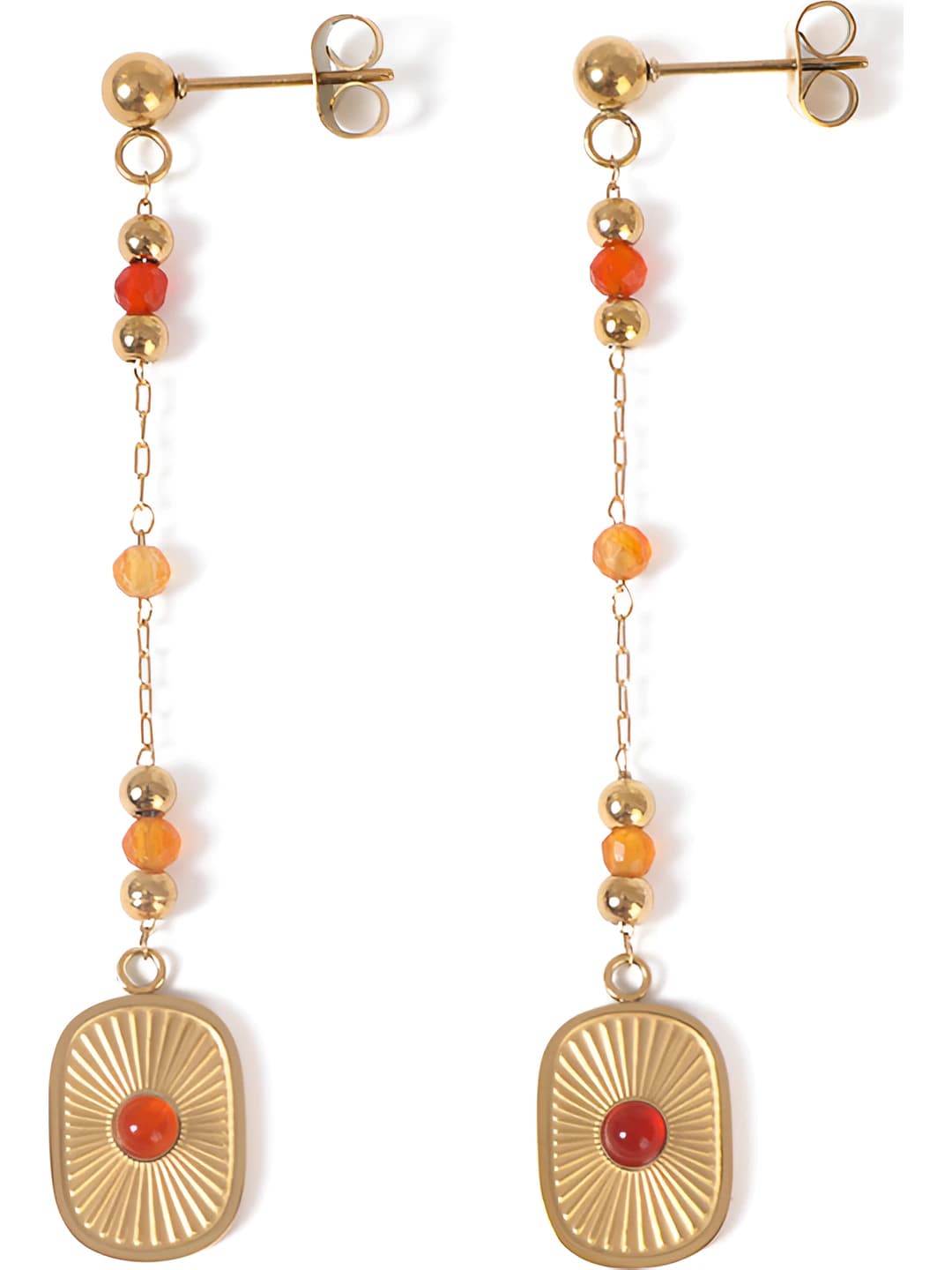 Red agate earrings
